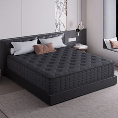 Tryagat 14” Full Hybrid Mattress in a Box, Medium Firm Full Size Mattresses, Cooling Gel Memory Foam Mattress with Individually Wrapped Pocket Coils, Pressure Relief
