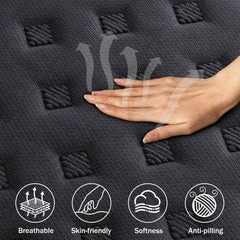 Tryagat 12” King Hybrid Mattress in a Box, Medium Firm King Size Mattresses, Cooling Gel Memory Foam Mattress with Individually Wrapped Pocket Coils, Pressure Relief